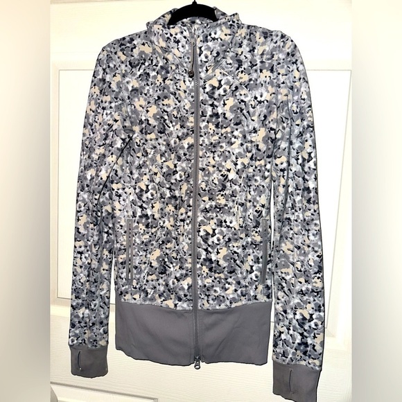 Lululemon rise and shine women’s grey pattern dual full zip jacket 4 athleisure - Picture 1 of 11